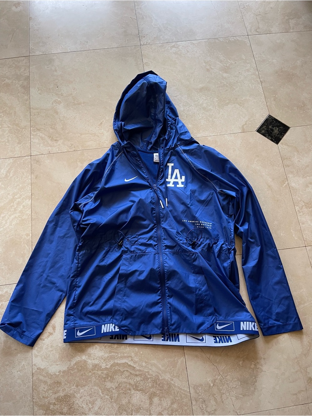 Nike Los Angeles Dodgers Blue Hooded Windbreaker Jacket
